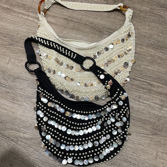 Set of Two Small Y2K Boho Shell Beaded Shoulder Bag - Picture 5 of 7